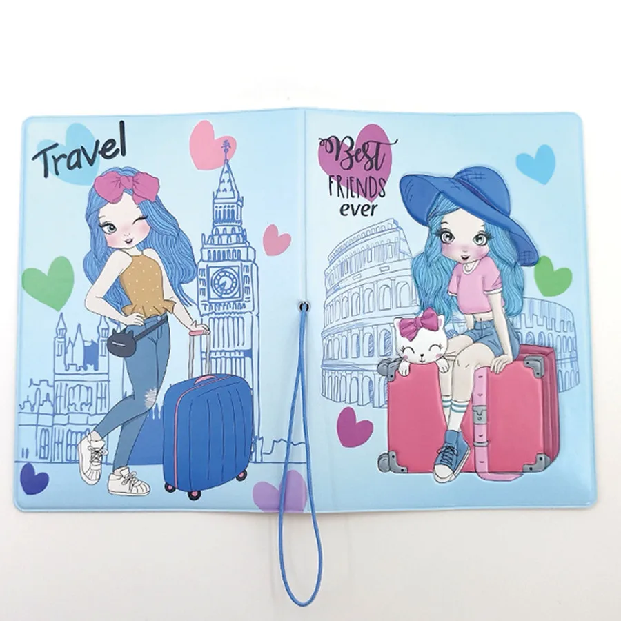 1 Pieces  Creative 3D Passport Cover Case Wallet Bag Girls Women ID Address Card Holder Portable Travel Accessories