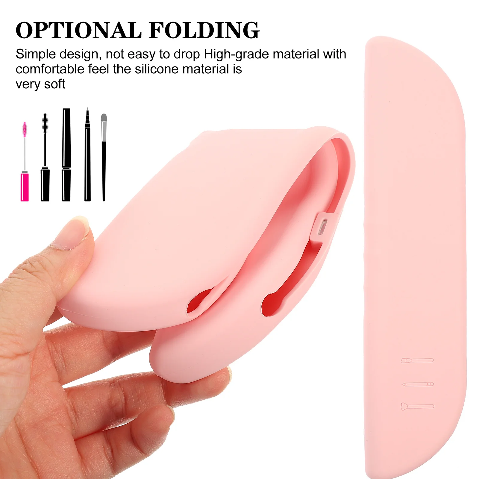 

Silicone Makeup Brush Case Travel Portable Compact Brush Holder Reusable Makeup Tool Organizer Beauty Organizer