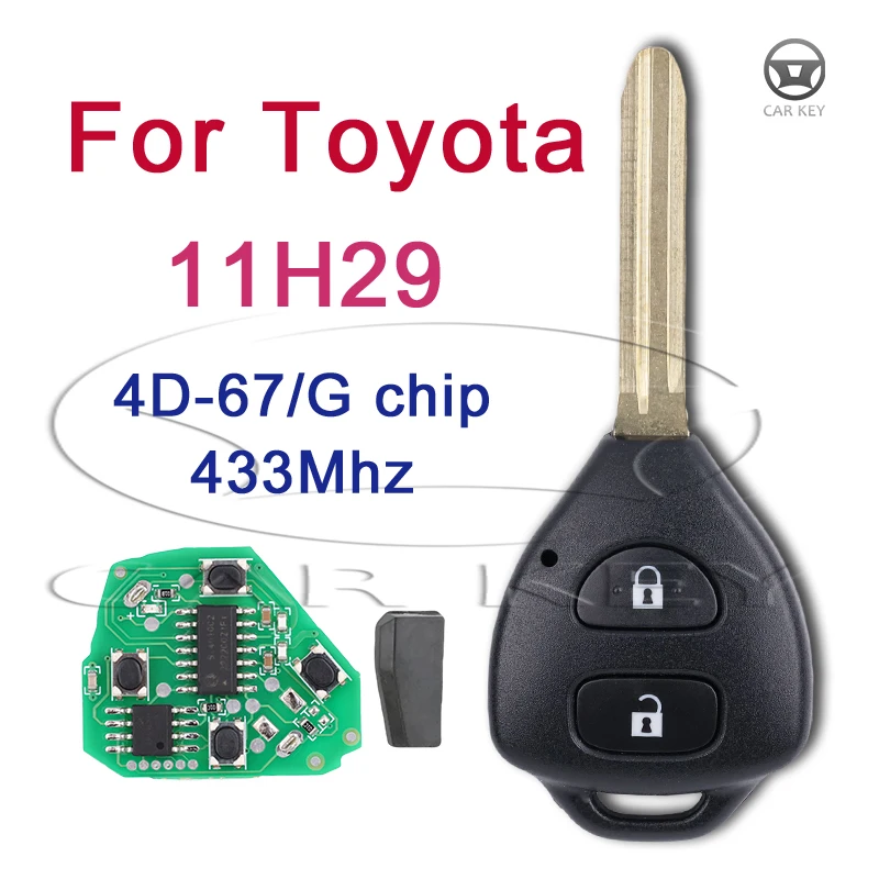 Clé de voiture intelligente à 2 boutons, pour Toyota RAV4 CorTrustEurope 2006 2007 2008 2009 2010 11H29, puce prédire 433Mhz ID67