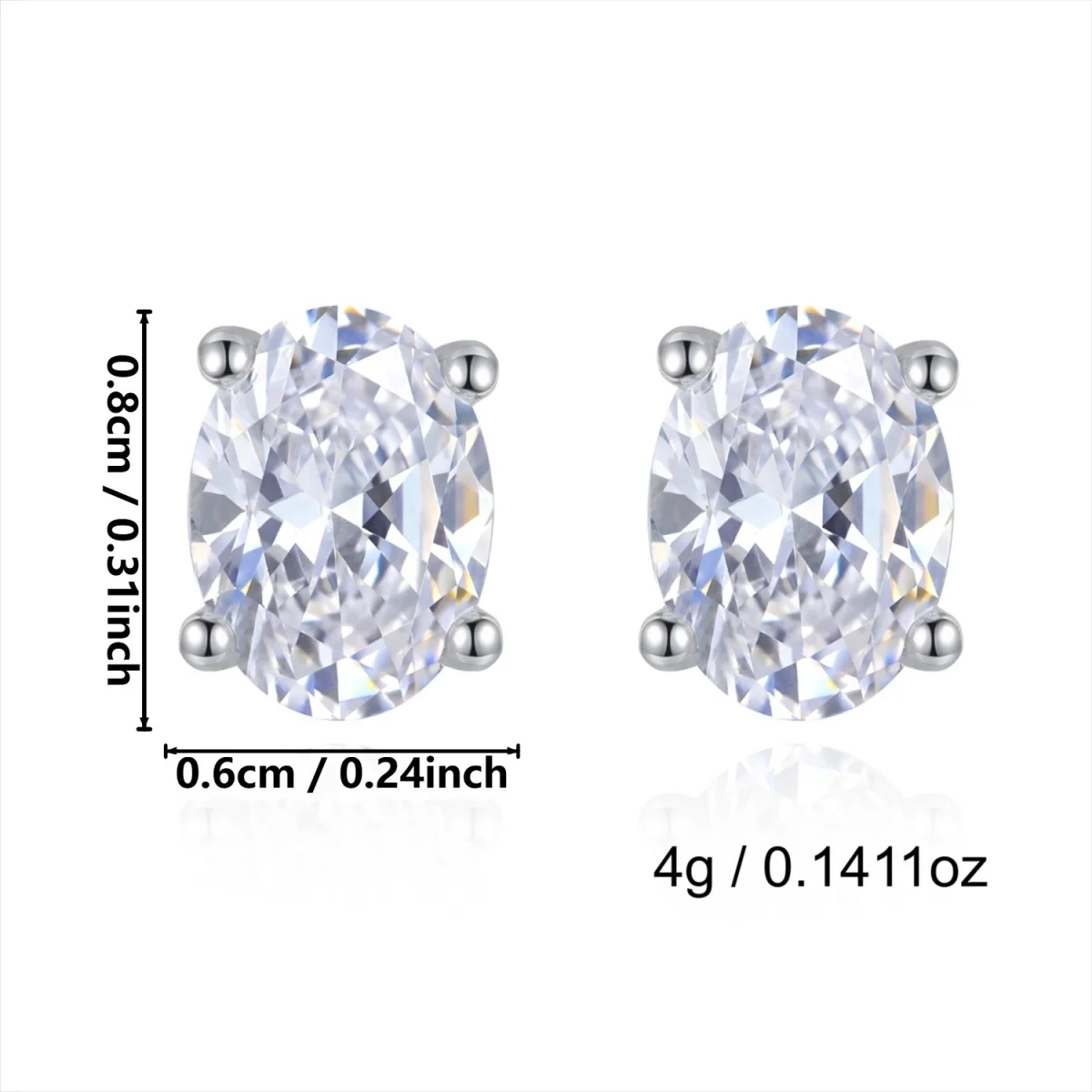 Minimalistische ovale Ohrstecker mit eingelegtem kubischem Zirkon für Damen und Herren, elegante geometrische Ohrringe, für den Alltag, Party, Hochzeit, Modeschmuck – Detail 16
