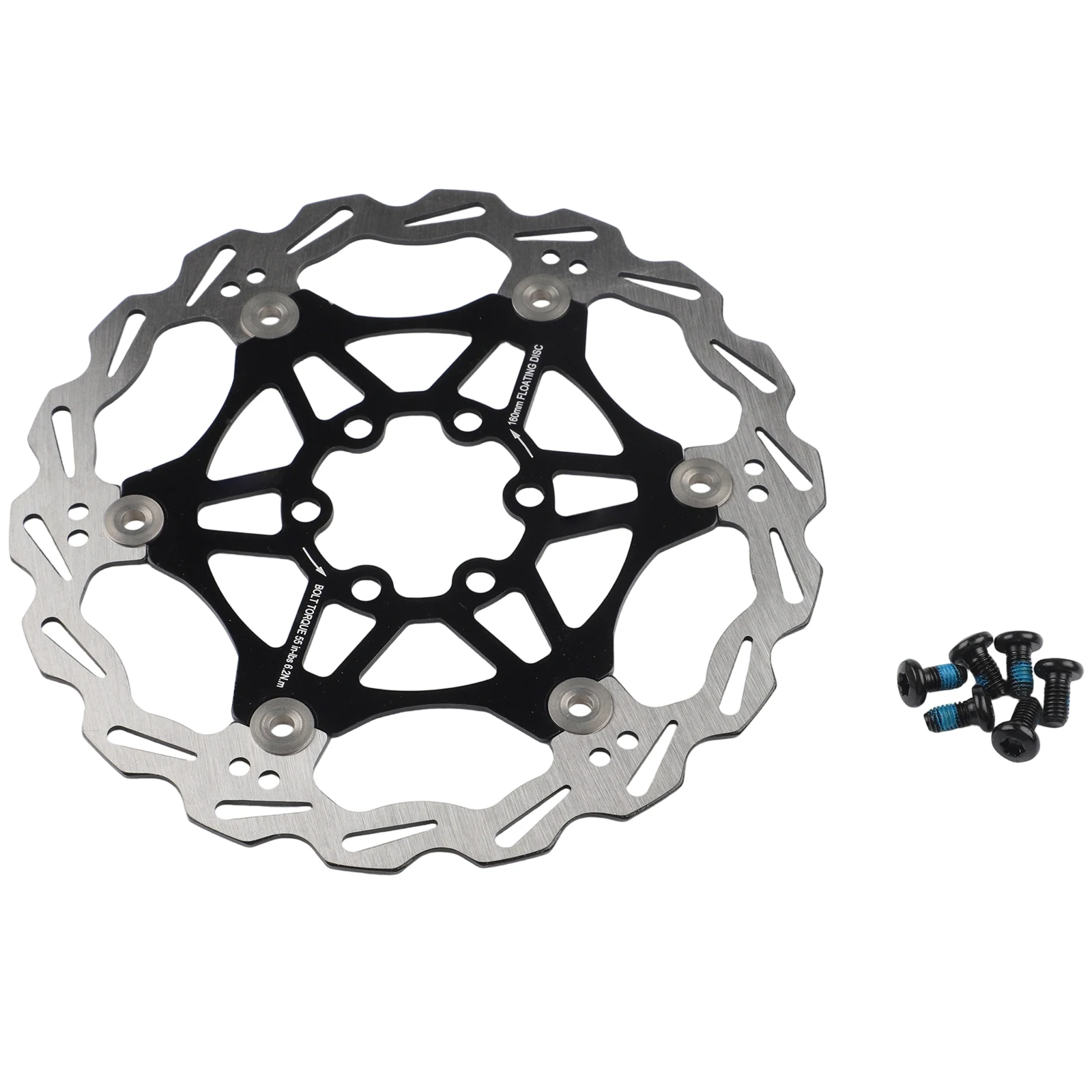High Efficiency Mountain Bike Brake Pads 180mm Stainless Steel with Dense Hollow Design for Optimal Performance