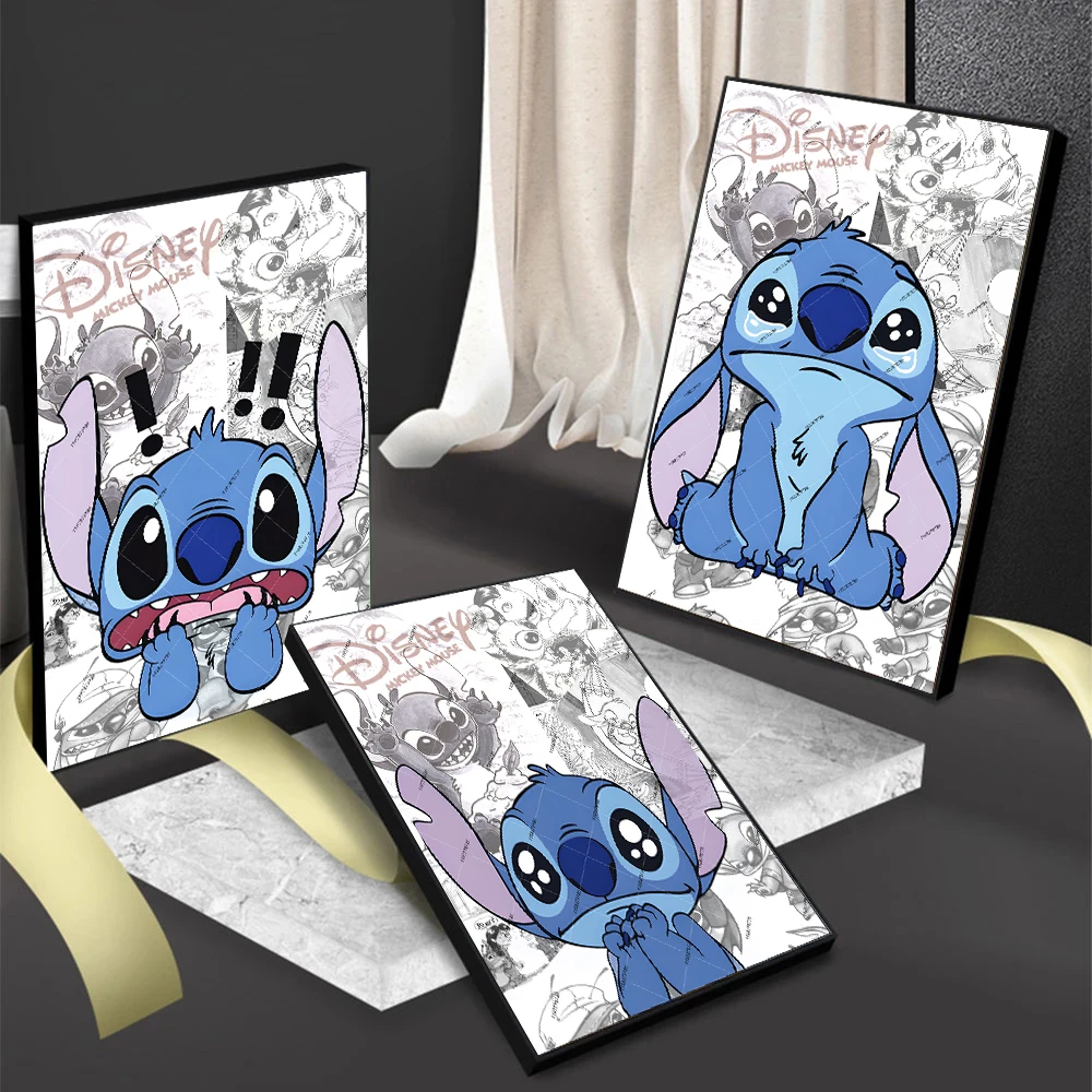 MINISO Disney Classic Anime Stitch Cartoon Character Wall Art Poster Prints Room Home Decoration Canvas Painting Pictures Gifts