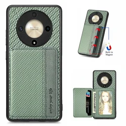 HONOR X9D X9C X9B 5G Leather Card Case Anti-theft Magnetic Back Panel Honor X9B Case Phone Hono X9 D C X 9 B Wallet Cover Funda