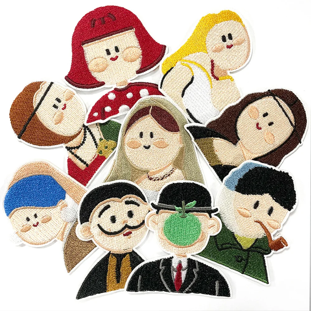 Iron on Patch Characters in World-famous Paintings Embroidery Patches for Clothing Art Picture Replica Applique Clothes Sticker