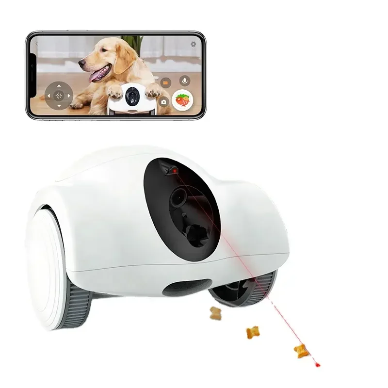 

Smart Pet Feeder Camera 1080P HD Automatic Dog Cat Toy Full House Mobile Audio Wifi Interactive Battery-Powered Dog Food