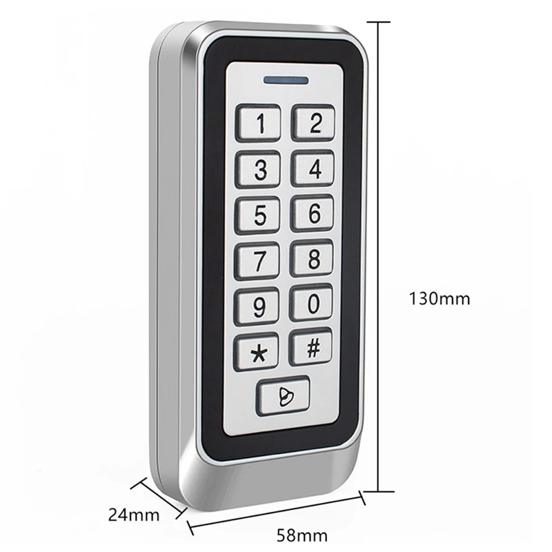 Backlight RFID Metal Door Access Control Reader 1000 User Keypad IP67 Waterproof Code Door Lock