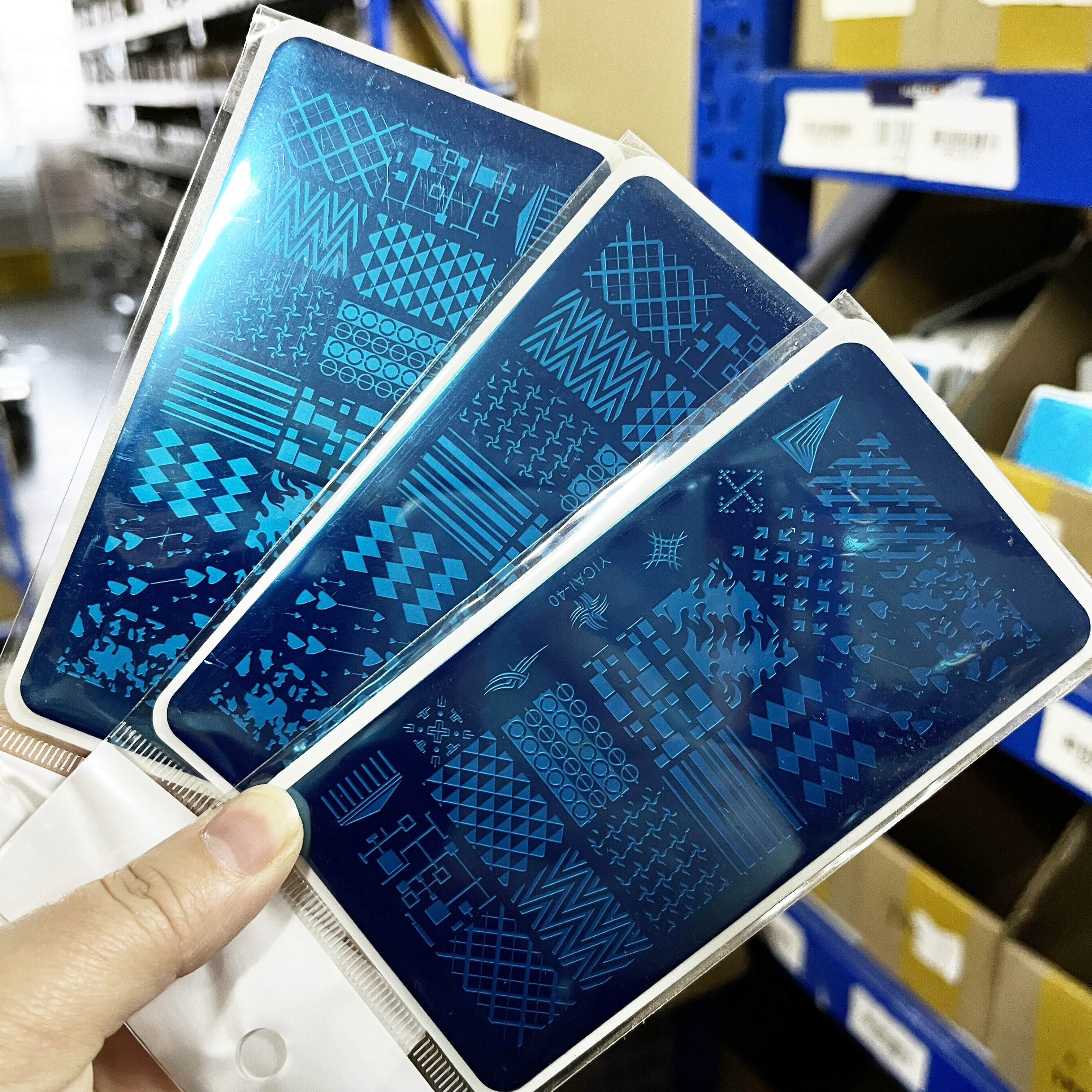 3D 기하학적 웨이브 스트라이프 플라워 네일 스탬프, 프렌치 라인 네일 스탬핑 플레이트, DIY UV 젤 광택제 매니큐어 스탬프, 12*6cm