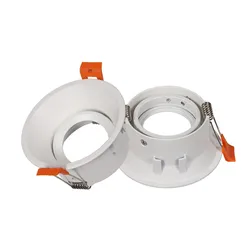 Led spot light housing cover round embedded angle adjustable GU10 anti-glaring downlight frame