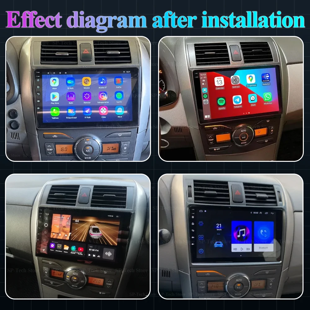 Android 16 For Toyota Corolla E140/150 2006 2007-2013 Car Radio Multimedia Player Navigation Gps Stereo Head Unit Carplay Rds 5g