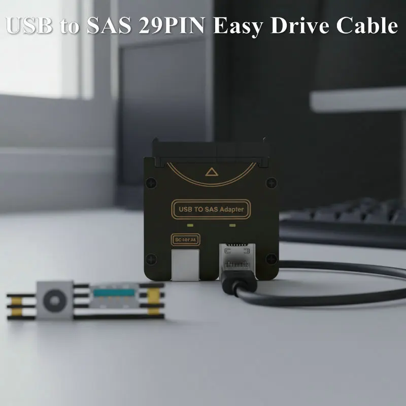 USB to SAS Adapter Card Support 512 4K 4Kn Sectors for 2.5 3.5 Inch SAS HDD SSD 15Gbps High Speed USB to SAS Adapter Card