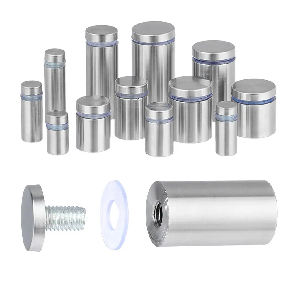 

Stainless Steel Glass Fasteners Advertising Board Fixed Nails Durable Spacer Holder Billboard Fixing Screws Standoffs 4/6/10Pcs