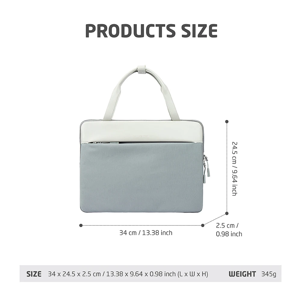 2025 حقيبة كمبيوتر محمول نسائية جديدة 13 14 بوصة حقيبة كمبيوتر لماك بوك اير برو حقيبة كمبيوتر محمول ذات سعة أكبر مع حقيبة جيب Fornt #2