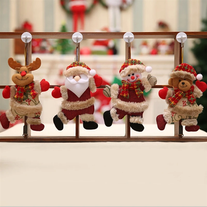 Merry Christmas Hanging Ornaments Lovely Plush Doll Santa Claus Snowman Pendant Xmas Tree DIY Decoration 2024 New Year