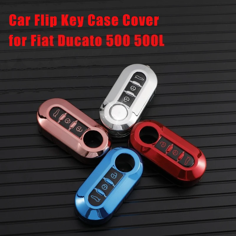 

3 Buttons TPU Car Flip Key Case Cover for Fiat Ducato 500 500L Panda Grande Punto Lancia Musa Auto Shell Fob Accessories