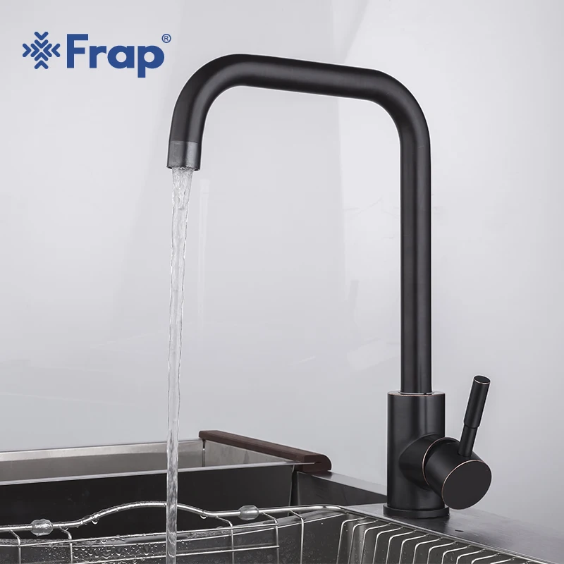 

Frap Stainless Steel Black Kitchen Faucet Spray Painting Sink Faucet Tap Cold And Hot Water Mixer Single Handle Tap Y40004