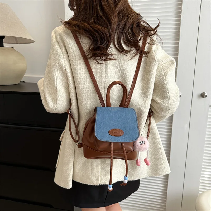 Cute Commuter Travel Bapa for Women 2025 New Sle Double oulder Bag High-End Feeling Bookbag Student Faion Trend