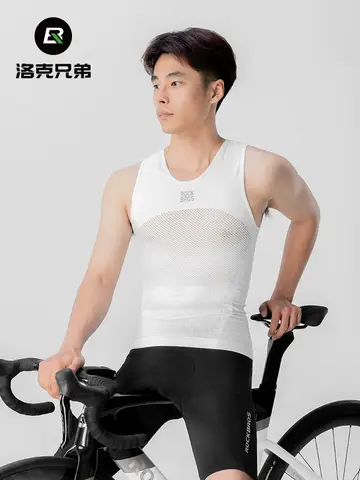 ROCKBROS 사이클링 조끼 고탄력 사이클링 베이스 레이어 민소매 자전거 조끼 빠른 건조 언더 셔츠 통기성 러닝 스포츠
