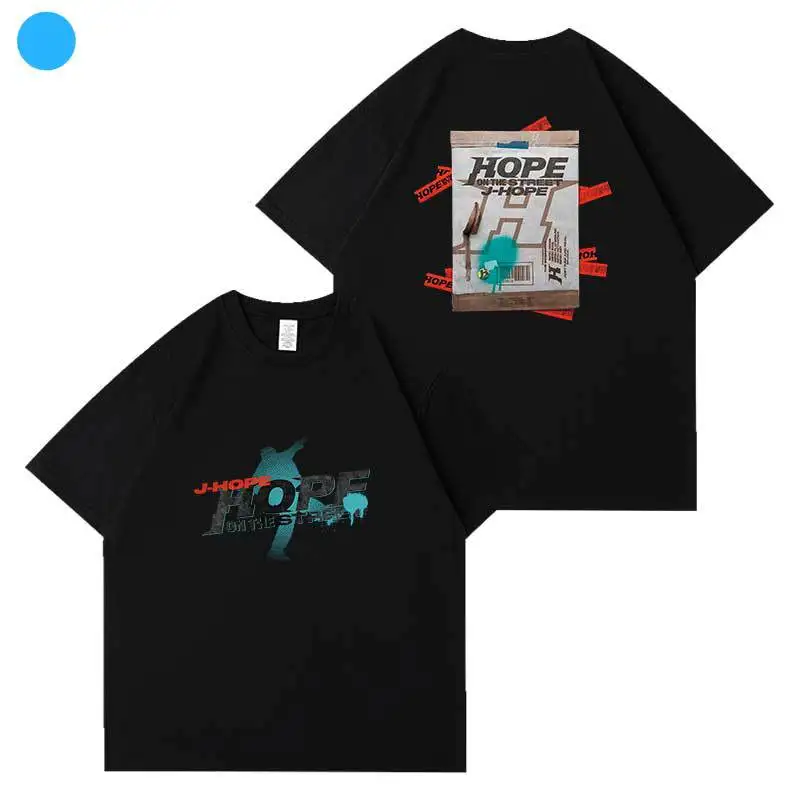 J-HOPE Hope On The Street T-shirt Korean Fashioin Popular Clothes Women Men Summer Cotton Short Sleeve Tee Kpop Oversize T Shirt