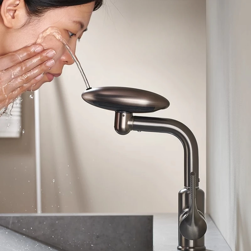 

Swivel Spout, Hand Wash Basin Tap for Home Household Bathroom Vanity Tap Modern Bathroom Basin Faucet with Hot and Cold Water