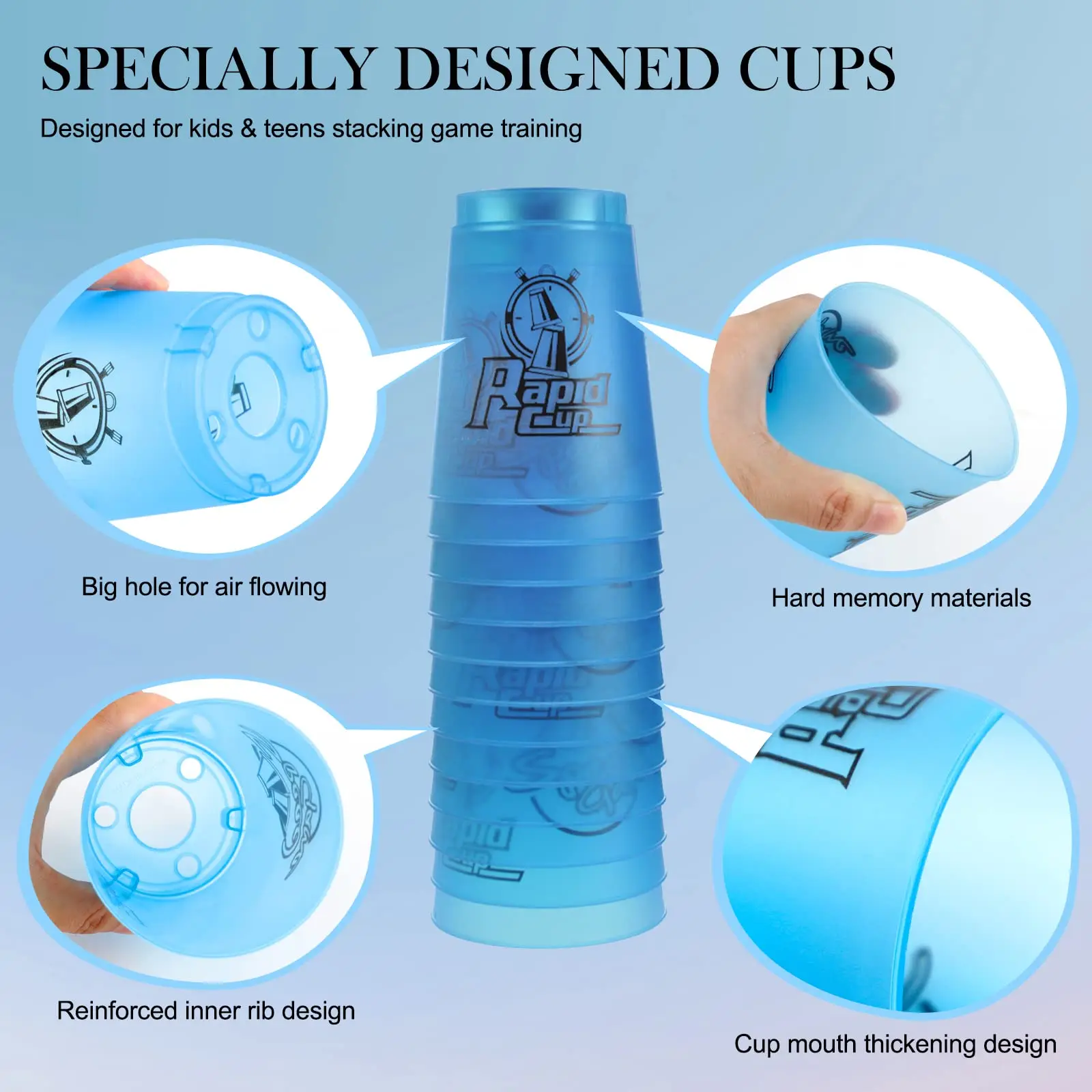 12PCS Quick Stacks Cups Stacking Game Funny Indoor Game Stacking Cups Speed Cup Training Fast Reaction