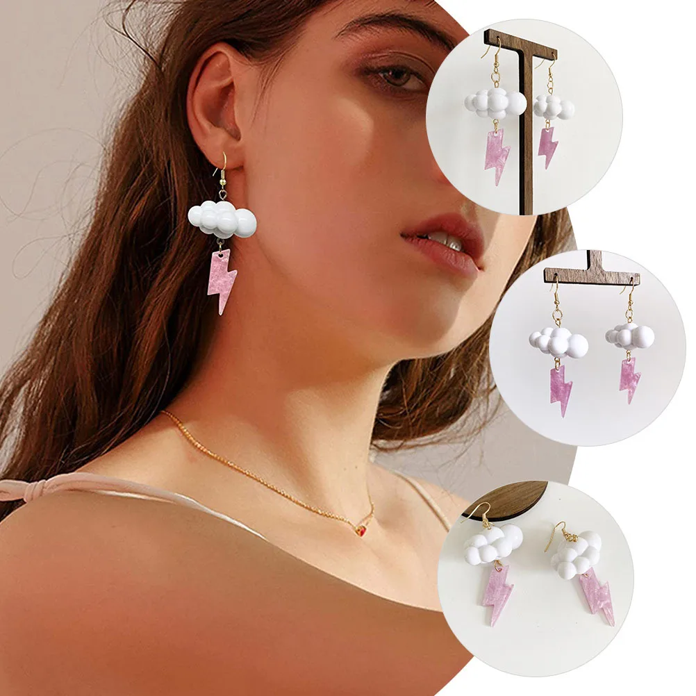 

Earrings Dangle Cloud Pendant for Teardrop Women Acrylic Weather Themed Miss
