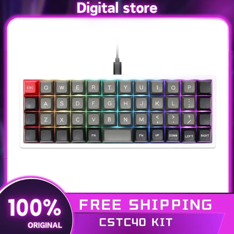 Cstc40 40 Rgb 40% Mechanical Keyboard Kit Hot Swappable Pcb Programmed Via Vial Software Macro Firmware Rgb Switch Type C Planck