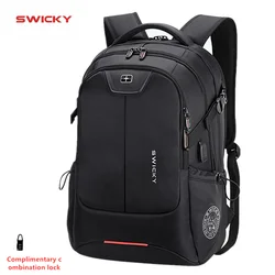 SWICKY multifunction large capacity male bag fashion travel usb charging waterproof antitheft 15.6inch laptop backpack men women