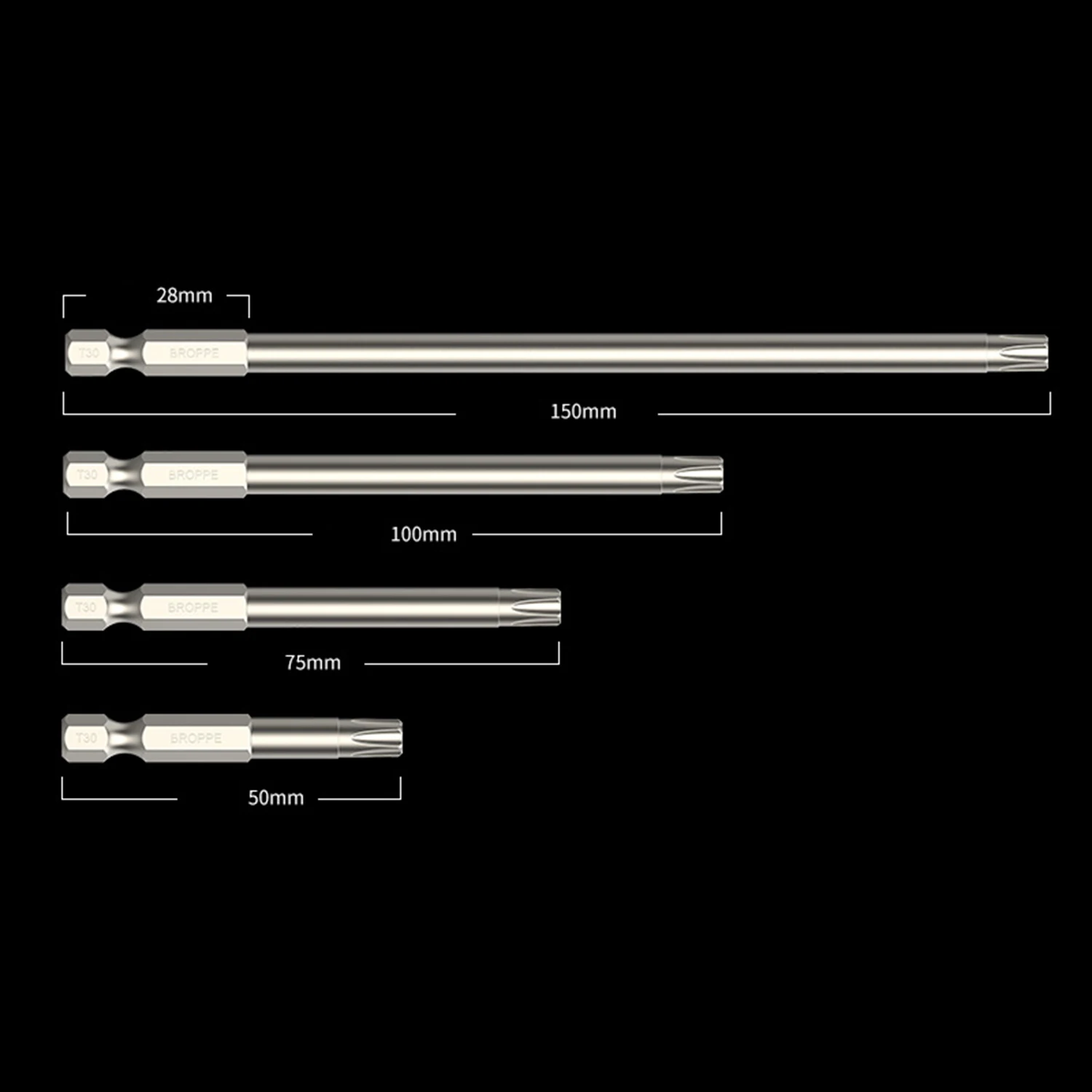 Torx Screwdriver Bits T5~T40 50mm/100/150mm Long Magnetic Tip With Centre Hole Bit S2 Steel 1/4 Inch Hex Shank Hand Tool