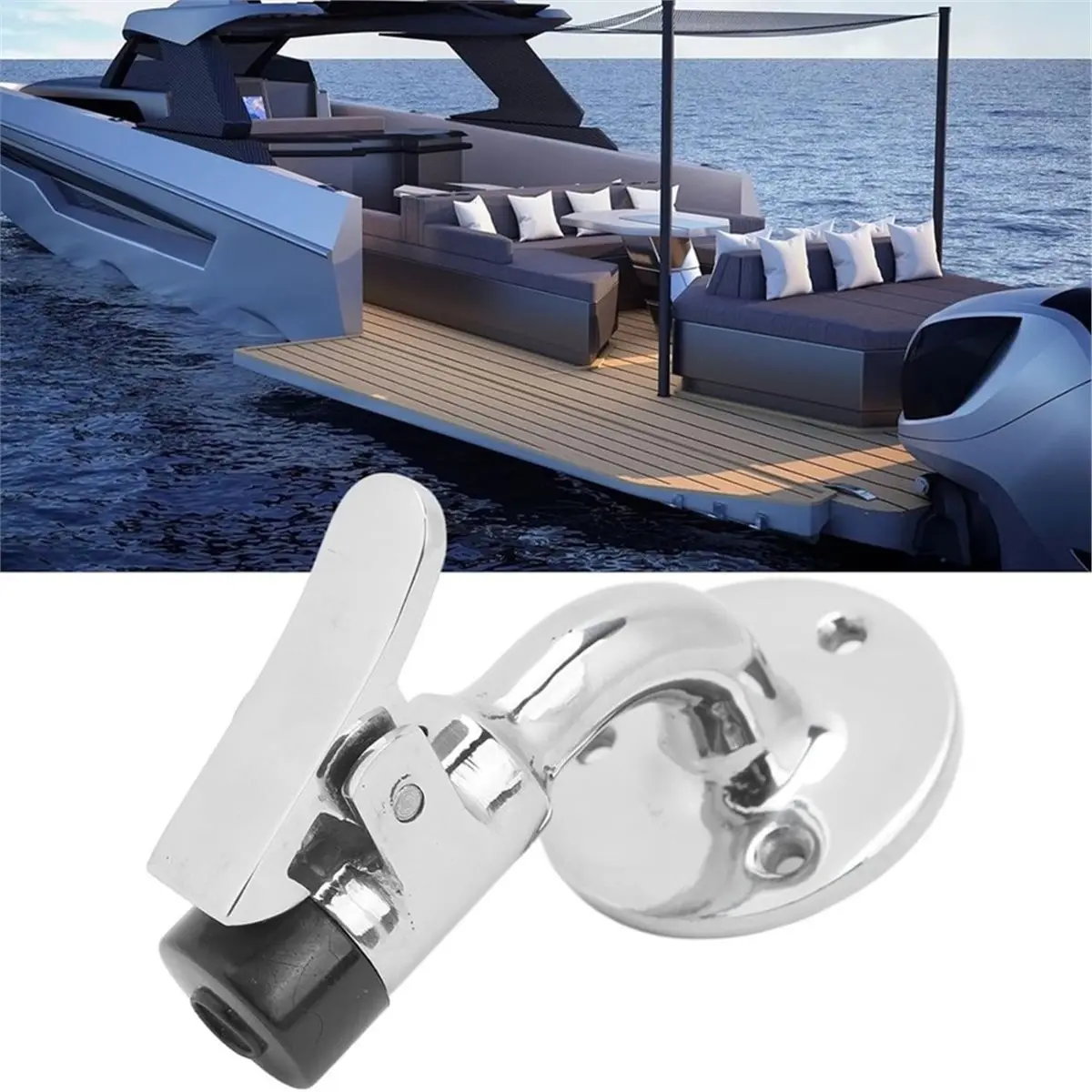 Door Stopper Catch Set, Marine Grade 316 Stainless Steel 90° Door Holder,Punch-Free Door Fixer for Boats Yachts Ships