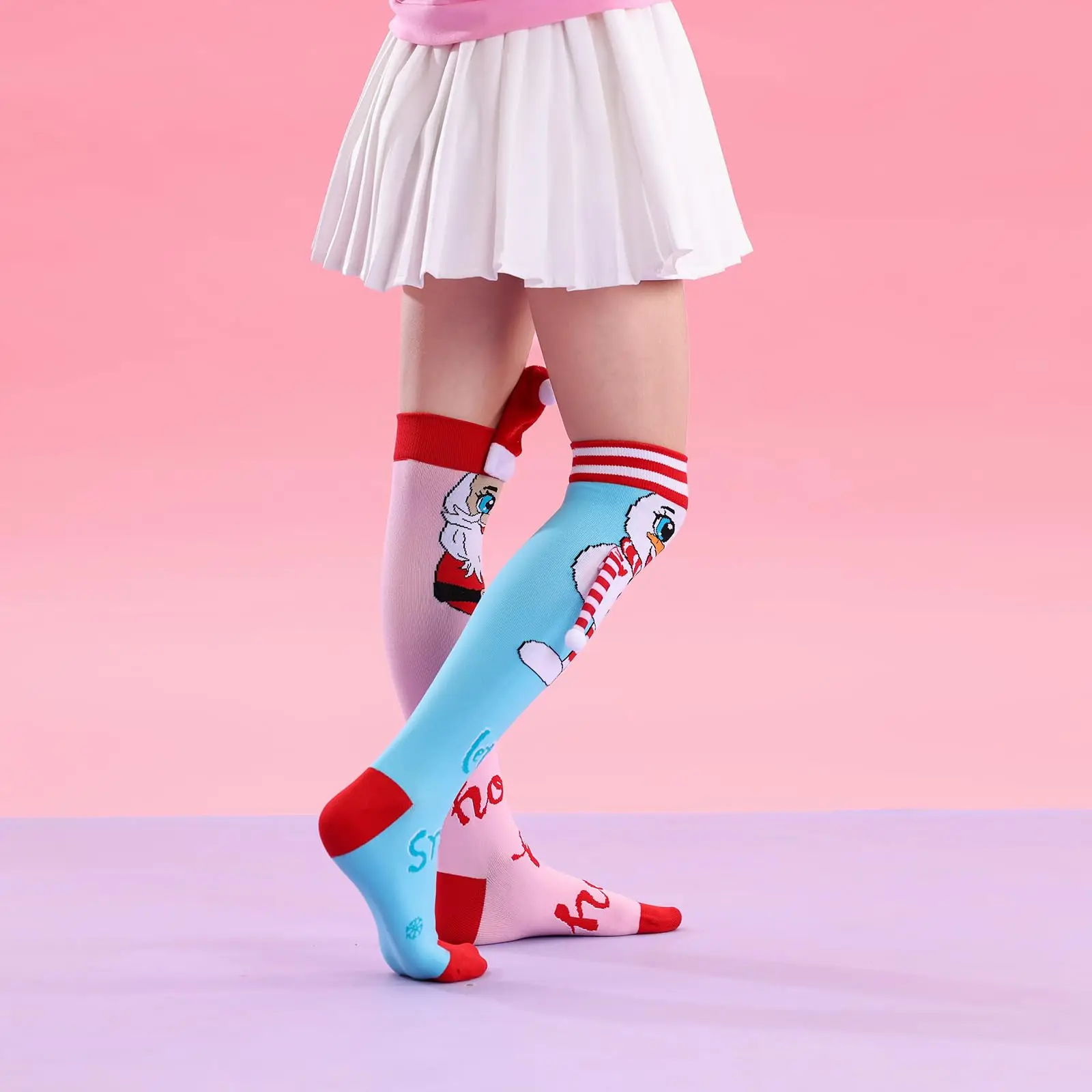 جوارب مجنونة للأطفال، جوارب بناتي لطيفة للفتيات، جوارب مبتكرة غير تقليدية قابلة للتمدد من منتصف إلى عالٍ