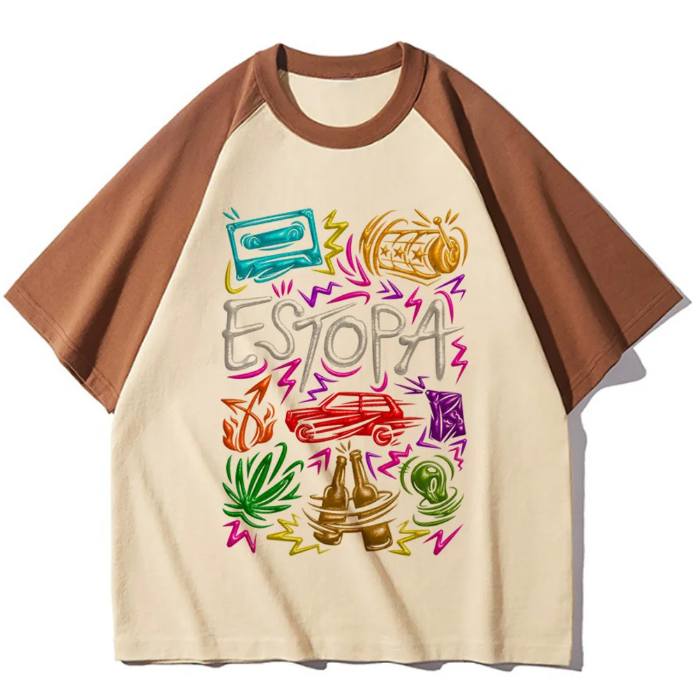 Estopa tshirt women comic designer summer t-shirts female manga Japanese clothing