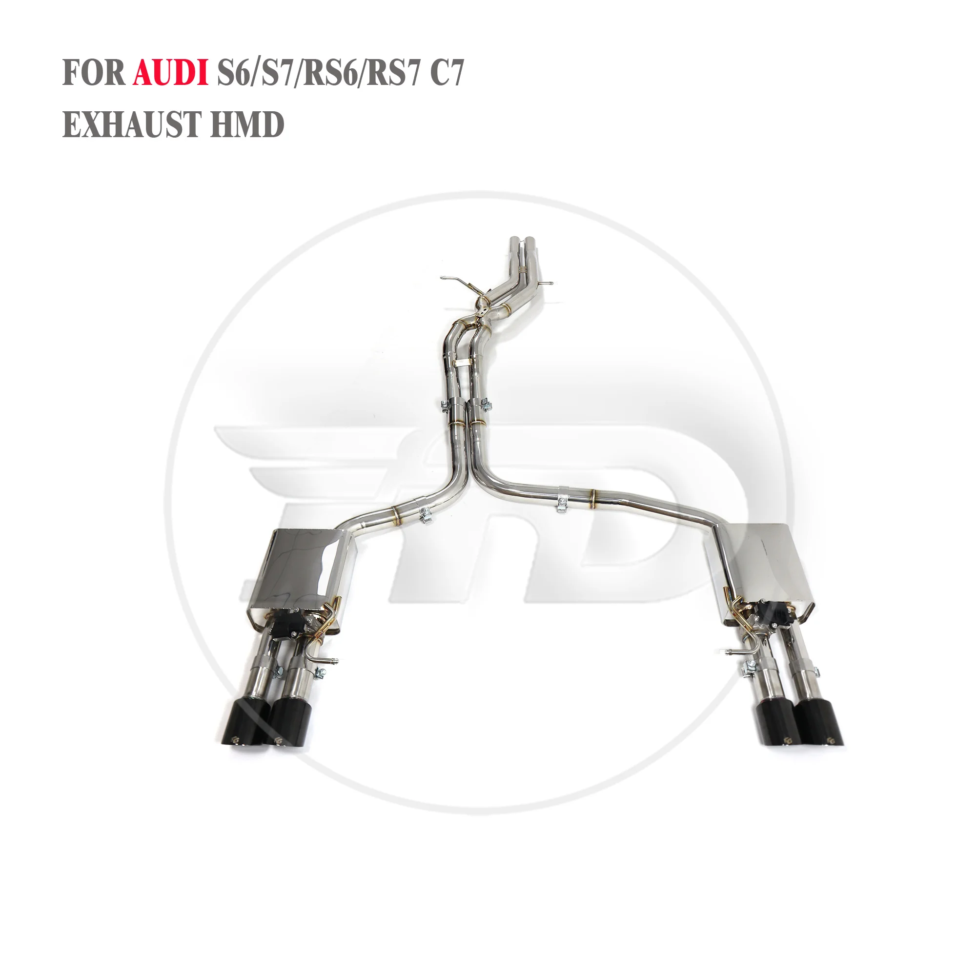 

High Quality Catback For Audi S6 S7 RS6 RS7 C7 Stainless Steel Exhaust System Racing Pipe Electronic Valve Muffler Tips HMD