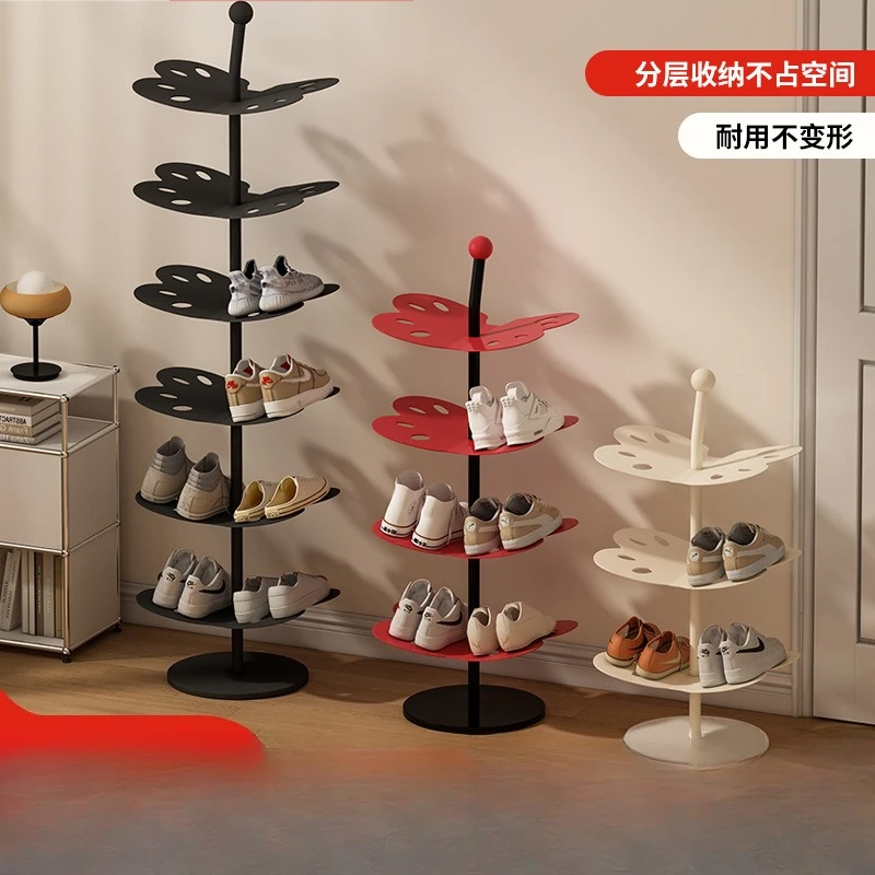 Multi-layer good-looking wrought iron shoe storage rack, small simple shoe cabinet entry