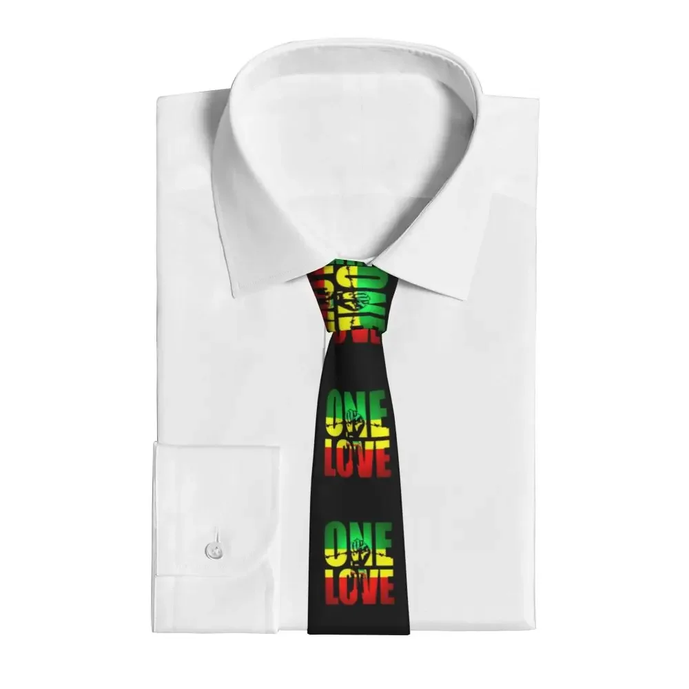 Jamaica Rastafarian Reggae Rasta Lion Neckties Men\'s Custom Silk Jamaican Proud Neck Ties for Office Suits Accessories