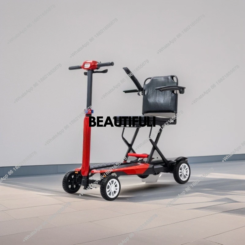 

Электрический четырехколесный самокат для пожилых людей, легкий складной портативный литиевый аккумулятор