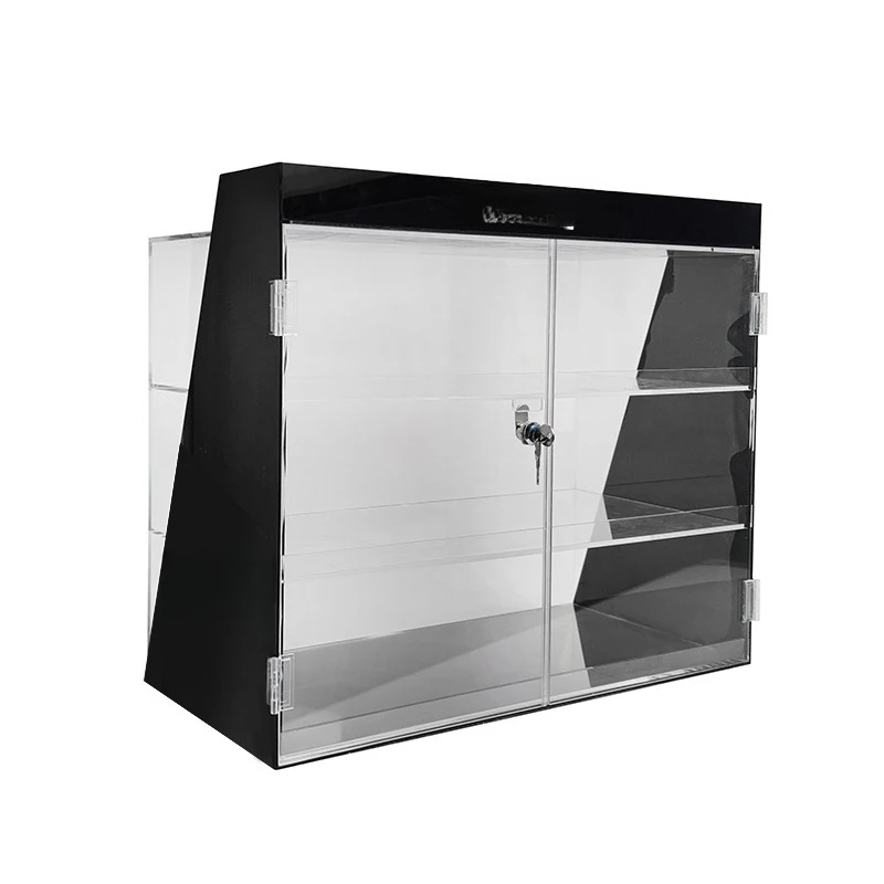 Transparent acrylic display cabinet with lock rectangular lock