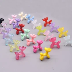 Jelly Color Stereo Lovely Animal Balloon Dog Luminous effect Acrylic Charms Jewelry Making DIY Necklace Key chain Decoration