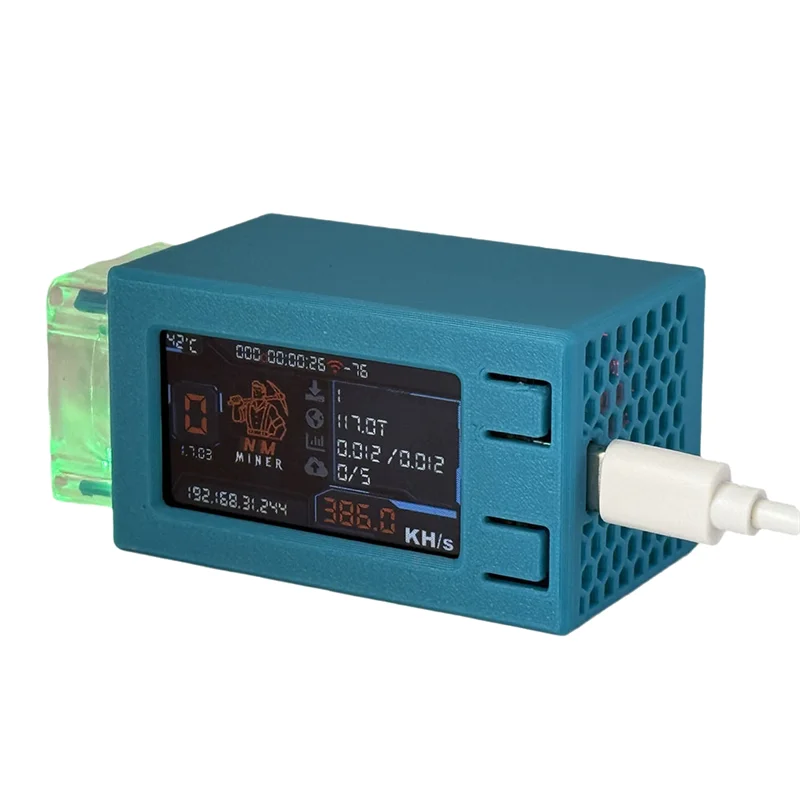 ABT-Nerdminer V2 Pro Max 390KH/S minero de lotería individual Nmminer BTC Miner Nerd Miner Bitcoin Crypto Miner con ventilador fresco RGB