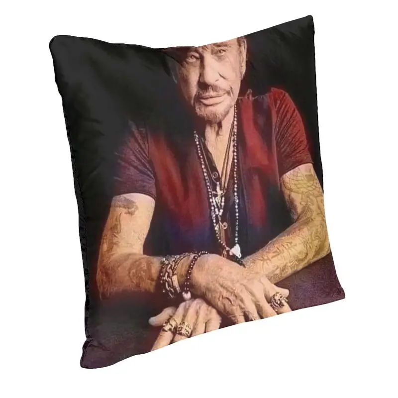 Johnny Hallyday Pillow Covers for Living Room French Rock Singer Luxury Cushion Cover Velvet Pillowcase