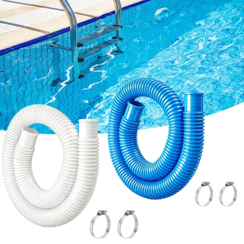 4-Pack Corrugated Pool Hose Set for Filter Pumps, Circulation, Draining, Pool Cleaning Equipment, and Replacement Tasks 69HD