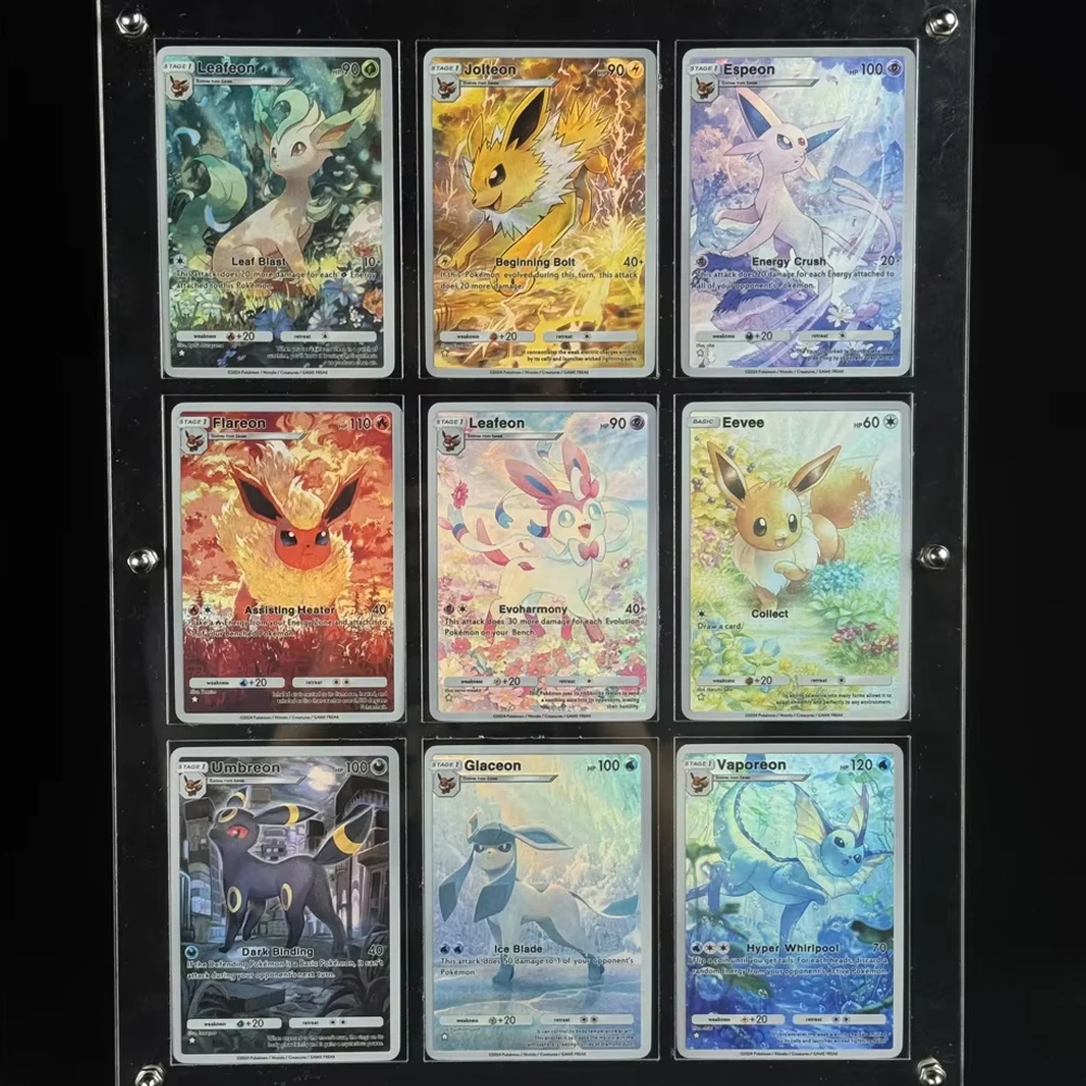 Carte de Collection série poche 10 pièces/ensemble, nouveau PTCG anglais Mewoth Eevee ronflex Sylveon, Texture de couleur en relief, carte Flash, cadeau pour enfant