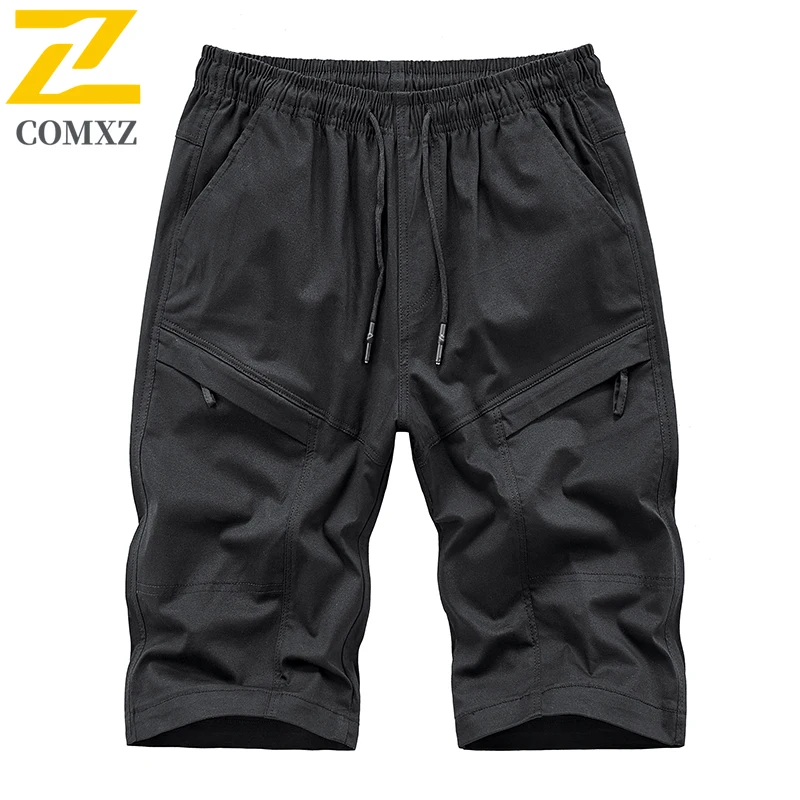 2025 Summer Cargo Shorts Men's Gym Workout Multi-Pocket Solid Color Sports Pants Casual Outdoor Fishing Hunting Bermuda Pants