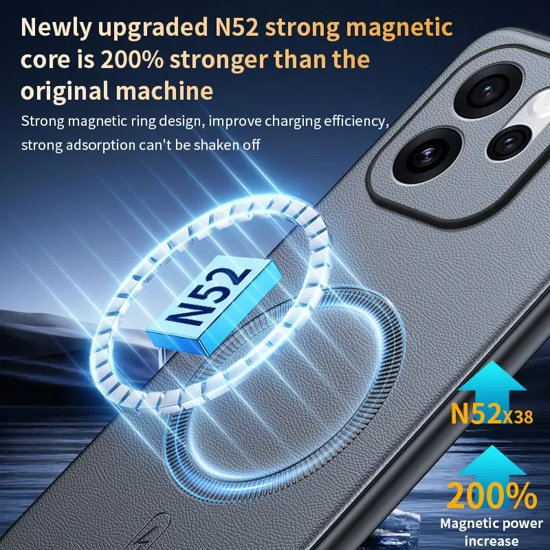 حافظة لهاتف OPPO Reno 15 Pro غطاء حماية جلدي مغناطيسي لهاتف OPPO Reno 15 Pro مضاد لبصمات الأصابع وغير قابل للانزلاق PC + TPU