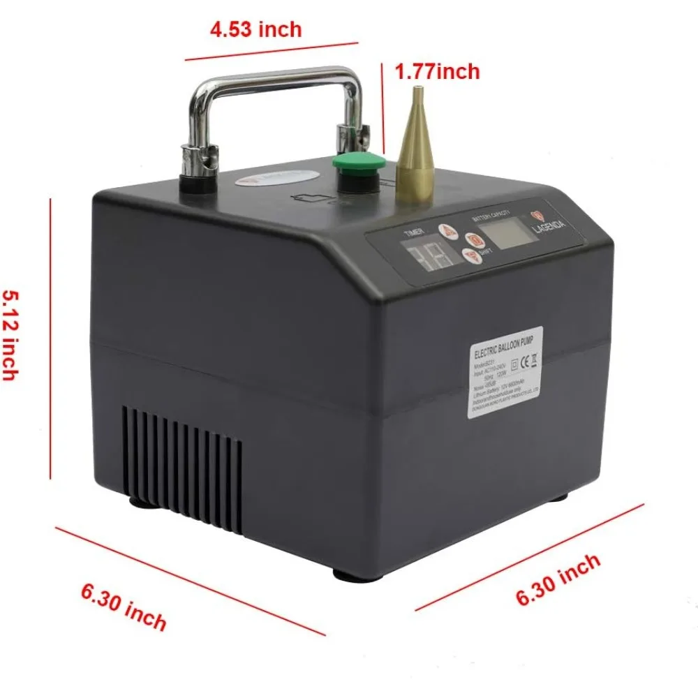 Elektrische Luftballonpumpe, B23 Lagenda Tragbare elektrische Ballonpumpe Ballonfüller Party-Luftgebläse mit Timer-Batterie