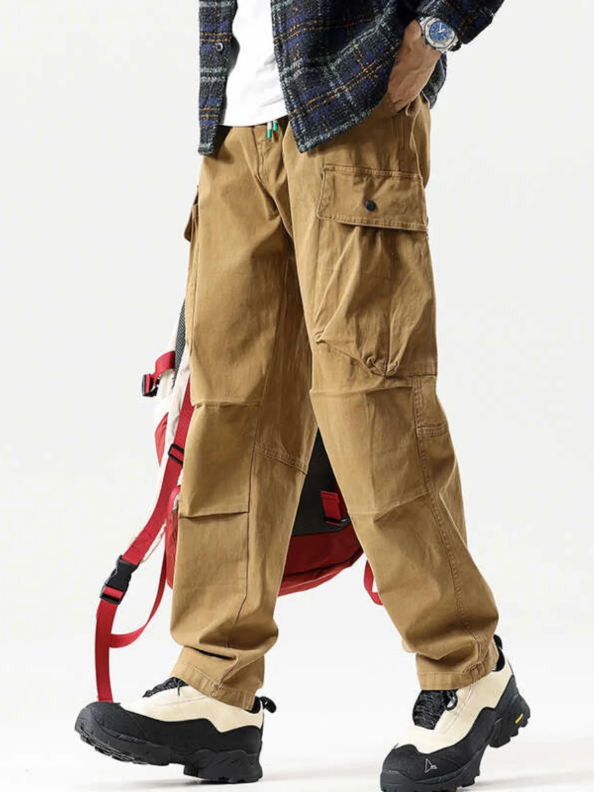 

Retro Design Men's Casual Pants Long Outdoor Workwear Trousers Multi-ket Wide Leg Functional Sle Cotton Straight Leg