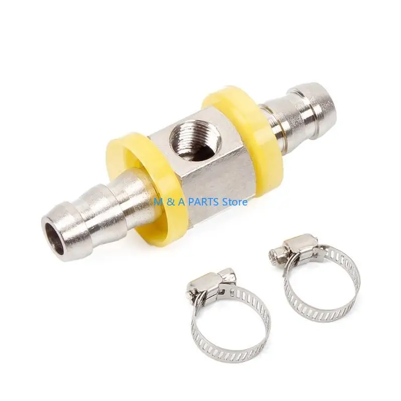 

U1JF 3/8" Line Pressure Gauge T-Fitting Adapter Connector with Clamps