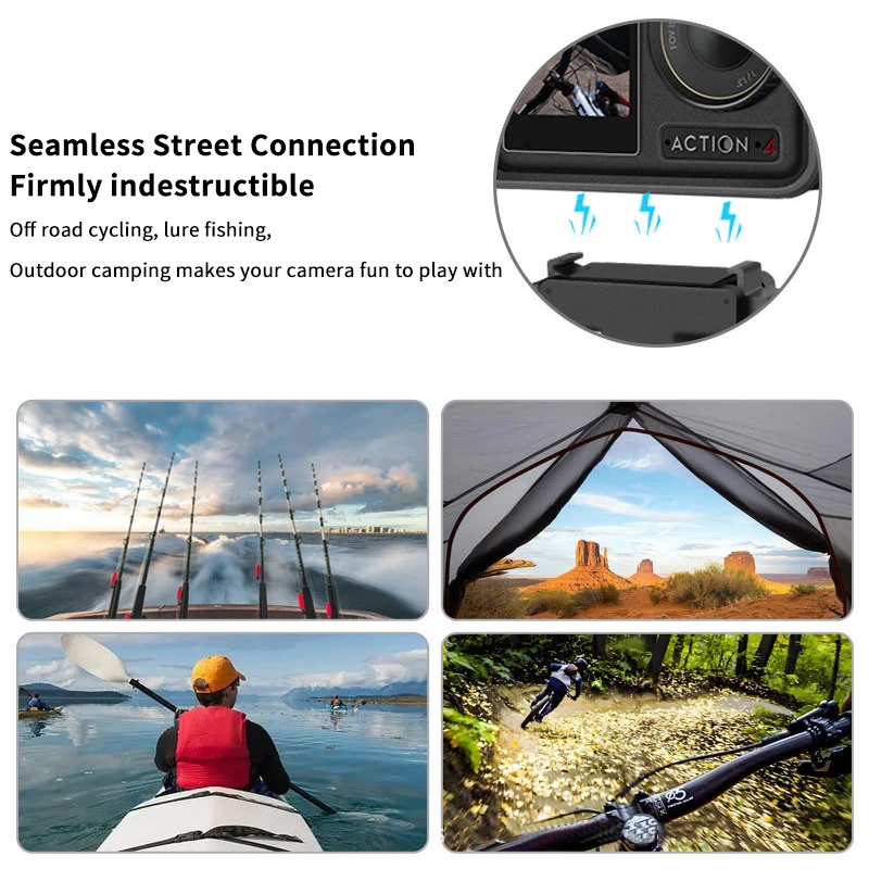 Складной магнитный держатель для спортивной камеры для OSMO Action 5 Pro/4/3, быстроразъемный адаптер, удлинитель, базовое крепление, аксессуары