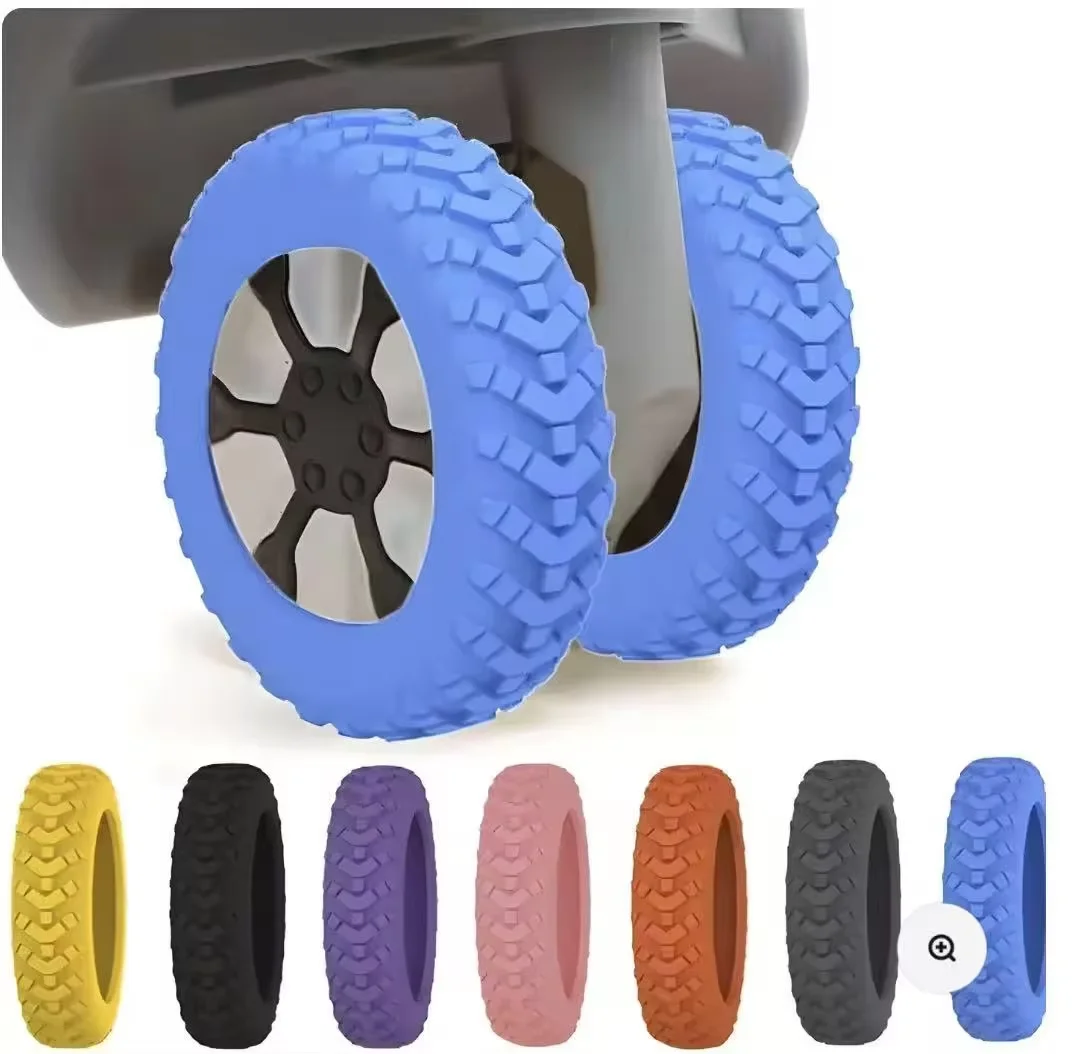 

8PCS Universal Suitcase Wheel Protection Set Silicone Anti Noise Luggage Wheel Covers for Quiet Rolling and Shock Absorption