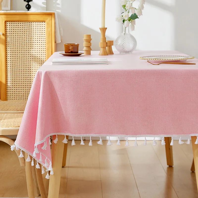 L-B-7 Tablecloth non washable small and fresh rectangular dining table fabric tablecloth