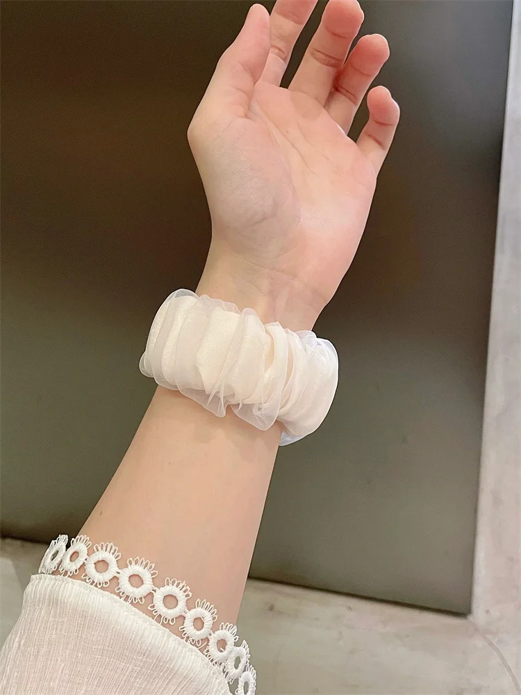 Korea Cute Tulle Hair Band Strap For Apple Watch Band 49mm 44mm 40 45mm 41mm Fashion Lady Elastic Strap Band For Watch 9 8 7 SE